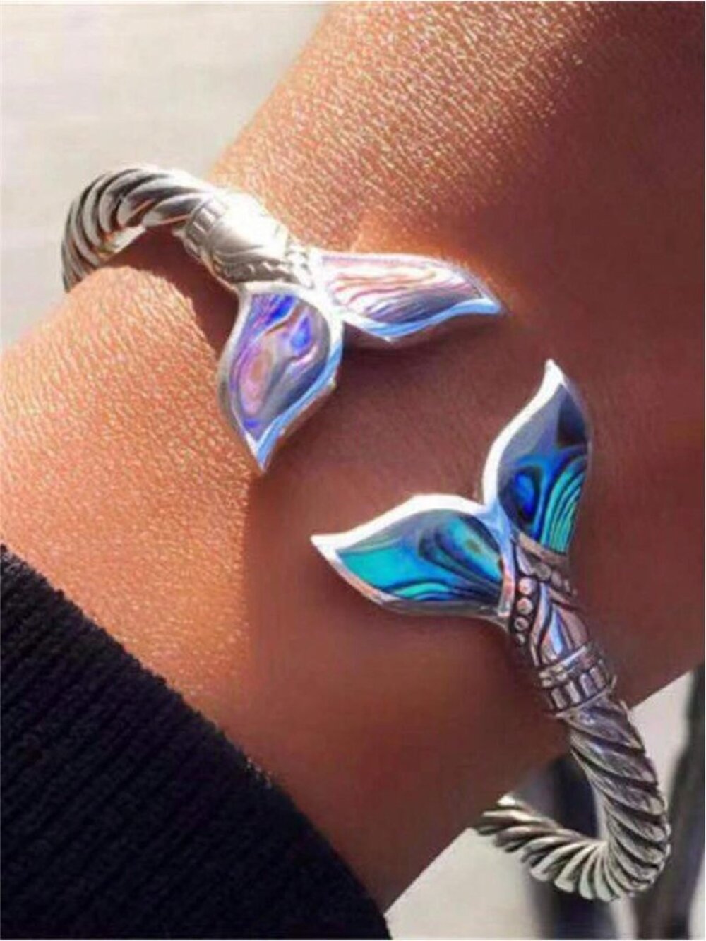 Zinc Alloy Adjustable Mermaid Tail Personalized Bracelet